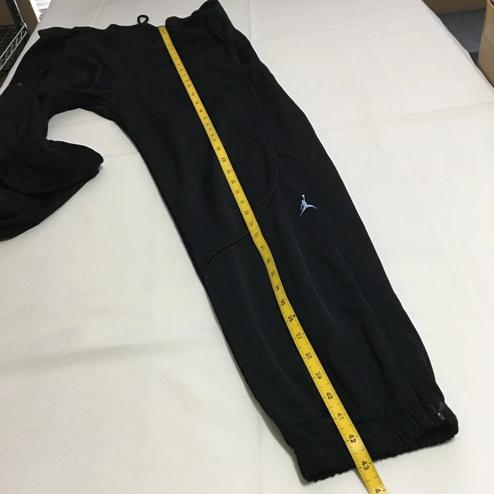 Jordan Track Pants Mens Large Black Jumpman Logo Elastic Waist Zipper Leg